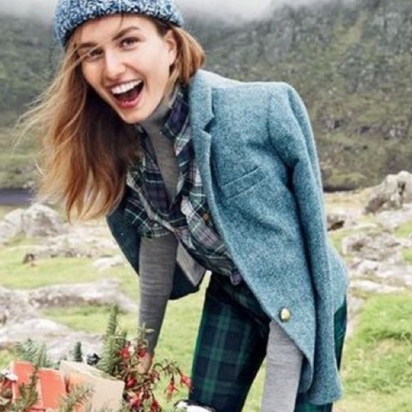 J. Crew Jackets & Blazers - 🆕 J. Crew Campbell Blue Green Herringbone 100% Wool Blazer Suit Jacket ENGLAND